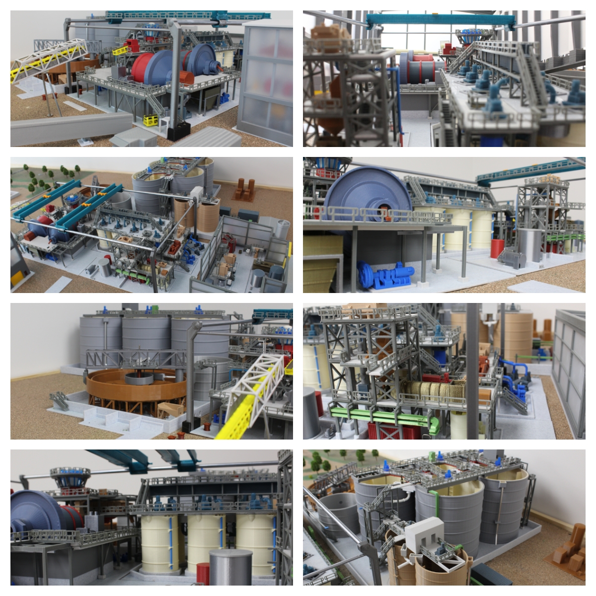 Photos of the 1:1000 scale model of the Magino processing plant and on-site infrastructure